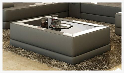 Sofatisch Glas Design Kaffee Tisch Wonzimmer Leder Couch Dekor Beistell