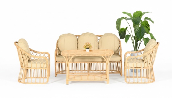 4tlg Moderne Gartenmöbel Sofa Sessel Couchtisch Veranda SofaGarnitur Lux Neu