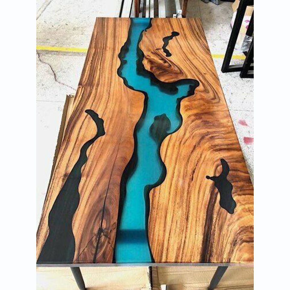 Moderne Tische Esstisch Design Tisch Harz Meer Fluss Möbel 220x90 Epoxid Ozean