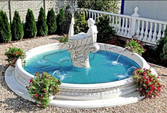 Gartenfigur für "Fontaine" 192cm Teichfigur Menschen Steinguss