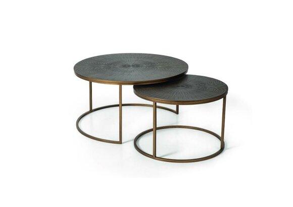 Couchtisch 2x Rund Edelstahl Beistelltisch Designer Möbel in Wohnzimmer