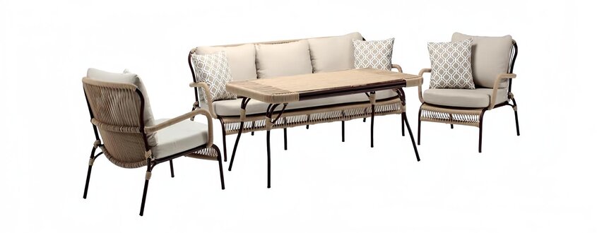 Rattanmöbel Sofagarnitur Garten Terrasse Set Balkon Outdoor Lounge Möbel 4tlg.