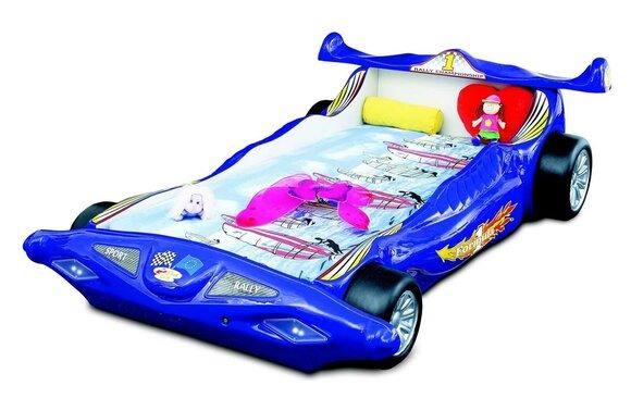 Blaues Rennauto Kinderbett Formula 1 Kinderbett Holzgestell Luxus Möbel