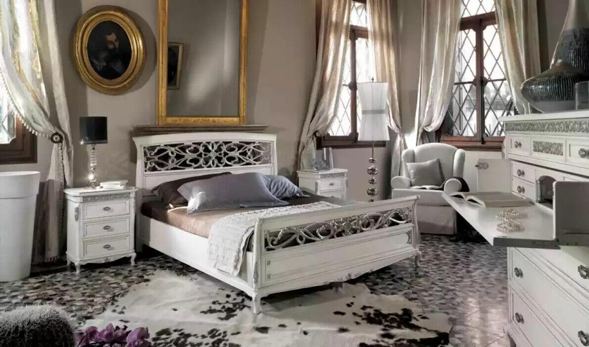 Luxus Schlafzimmer Möbel 3tlg. Set Bett 2x Nachttische Modernes Design