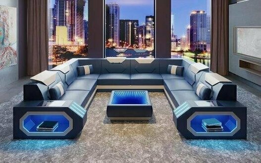 Ecksofa Ledersofa Designer Luxus Sitz Polster Ecke Couch Wohnlandschaft