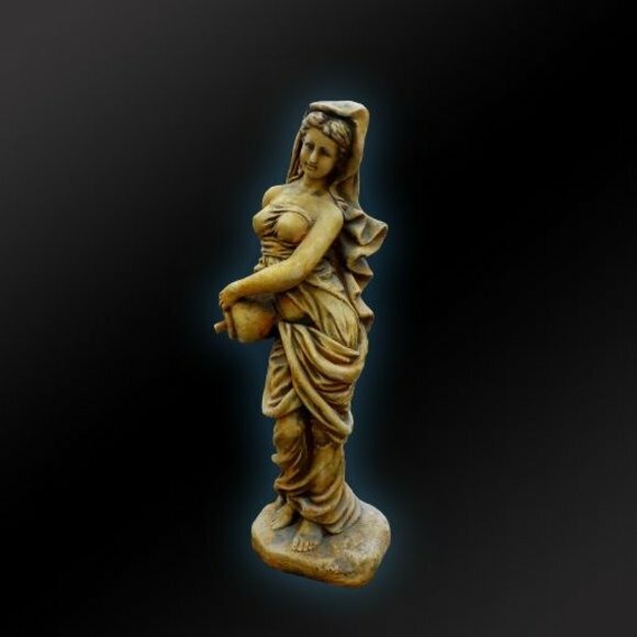 Wasserspeier Brunen Figur Steinfigur für Garten Dekorative Dame Teich Antik