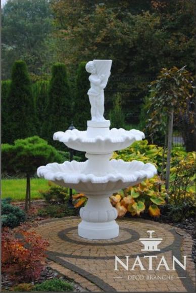 Zierbrunnen Springbrunnen Brunnen Weiß Garten Antik Stil Dekoration Fontaine