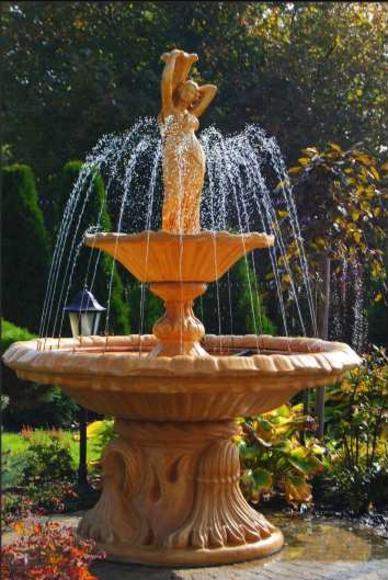 Springbrunnen Garten Teich Brunnen 215cm Steinbrunnen Gartenbrunnen