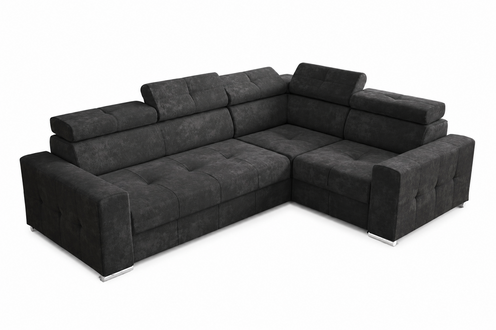 Ecksofa Couch Polsterung Wohnzimmer Leder L-Form Neu Modern Schwarz Design Sofas