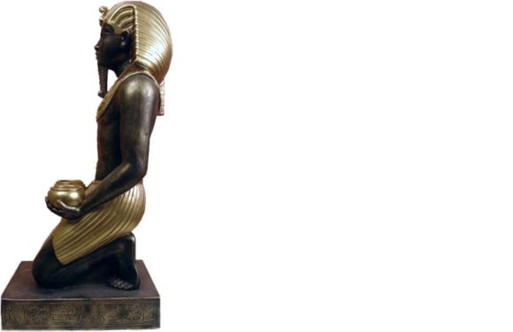 Design Ägyptischer Figur Pharao Statue Skulptur Braun Gold Deko Skulpturen