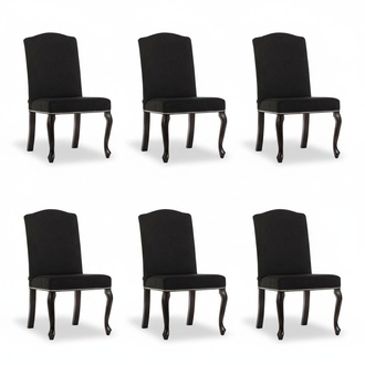 6x Chesterfield Design Polster Stuhl Garnitur Stühle Textil Sitz Komplett Set