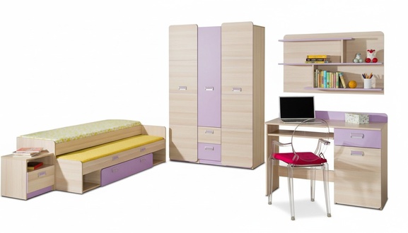 6 tlgs. Jugendzimmer Schlafzimmer Modernes Kinder Zimmer Schrank Tisch