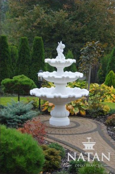 Zierbrunnen Weiß Springbrunnen Garten Brunnen Antik Stil Dekoration Fontaine