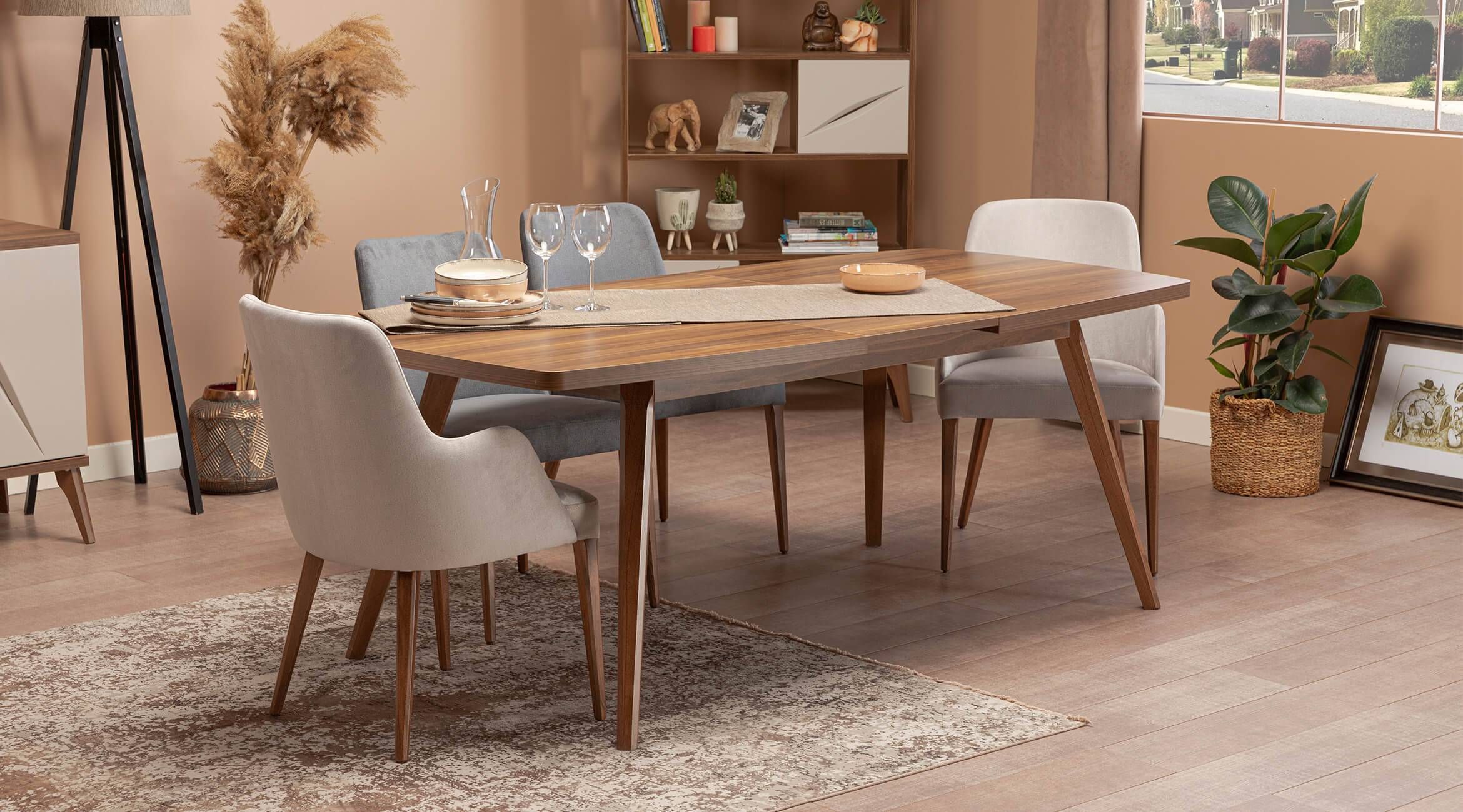 Esszimmer Set Komplett 5tlg Esstisch Stühle Anrichte Design Gruppe Garnitur
