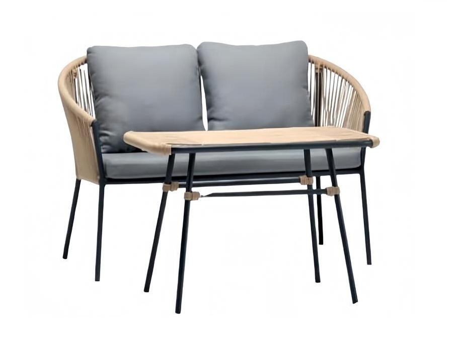 Garnitur Sofa 2 Sitzer Grau Couchtisch Sofas Rattan Couchtisch Luxus Modern