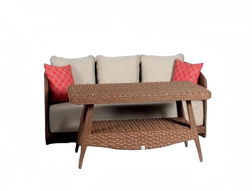 Garnitur Sofa 3 Sitzer Couchtisch Sofas Dreisitzer Rattan Tisch Luxus Modern