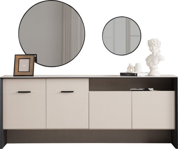 Esszimmer Set Sideboard 2x Spiegel Anrichte Design Buffet Holzmöbel Wandspiegel