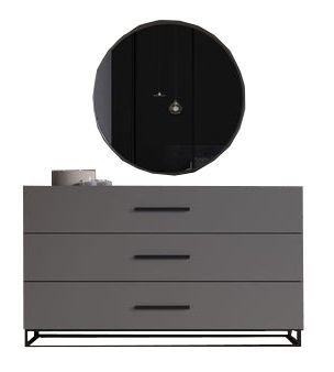Schlafzimmer Set 2tlg Modern Kommode mit Spiegel Holzmöbel Luxus Design Möbel