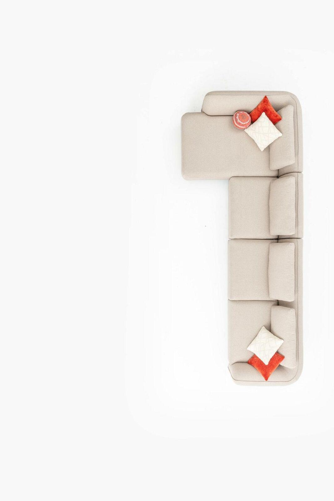 Ecksofa Beige Luxus Wohnzimmer Sofa Couch L Form Modern Design 420x170