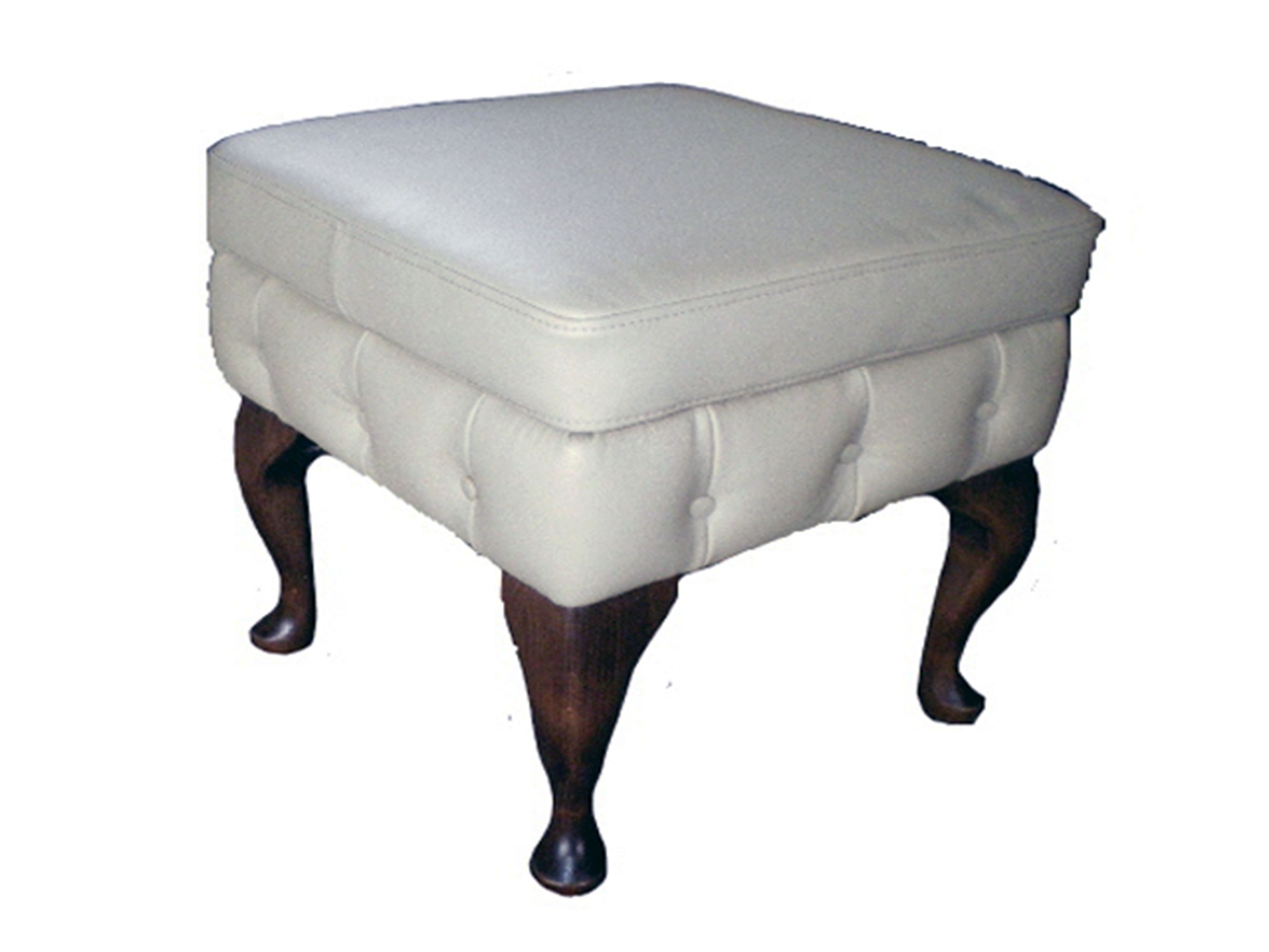 Weiß Hocker Chesterfield Beistellhocker Ottomane Couch Leder Stoff Textil