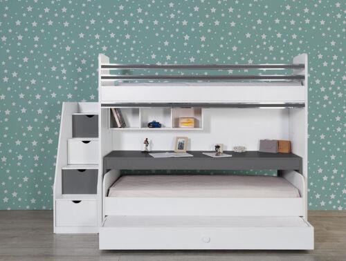 Etagenbett Kinderbett Jugendzimmer Holz Kinder Zimmer Weiß Bett Neu