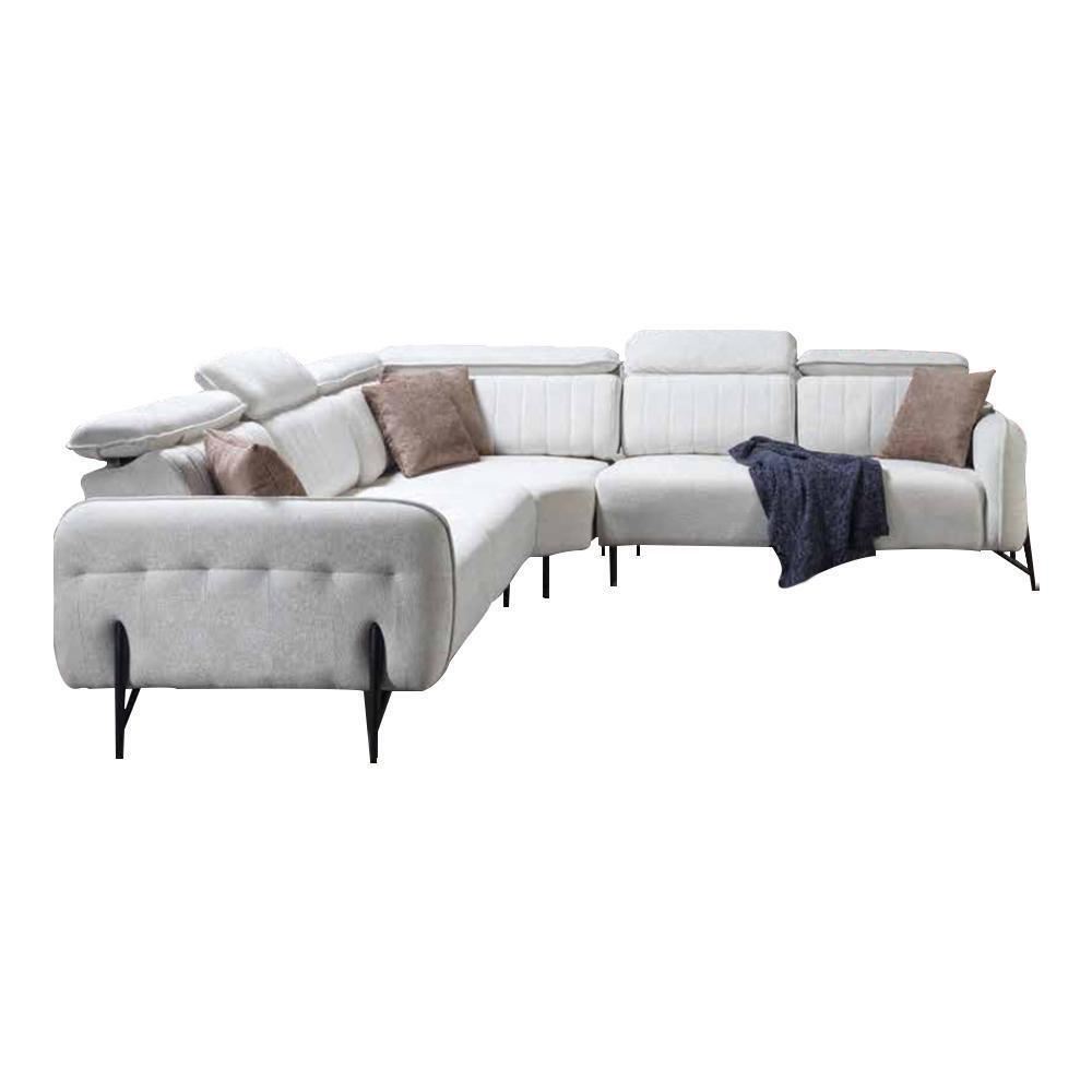 Weißes Ecksofa Luxuriöse Polstercouch Designer Wohnzimmer Edle Möbel