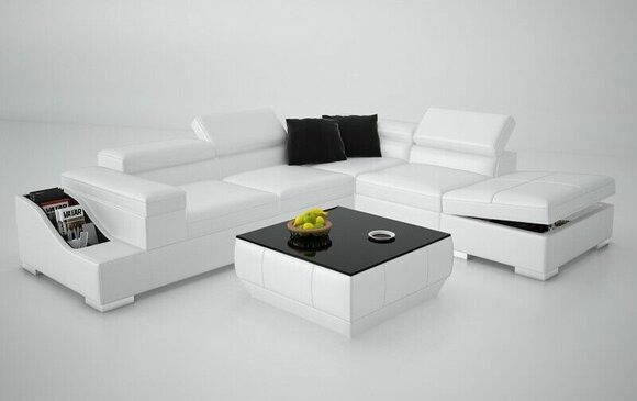 Ledersofa Sofa mit USB,Wohnlandschaft Ecksofa Eck Garnitur Design Modern K5006C