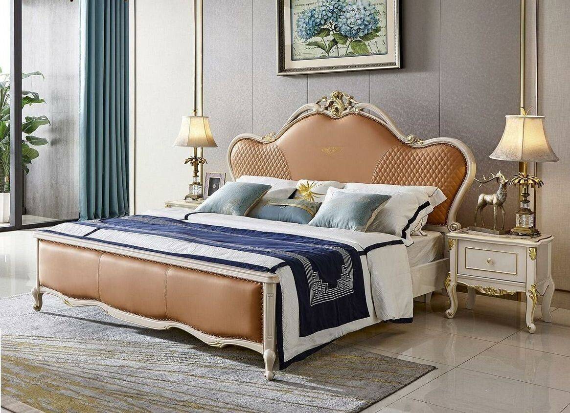 Design Doppelbett Lederbett Bett Leder Polster Schlafzimmer 180x200cm Sofort