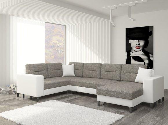 Wohnlandschaft Ecksofa Sofa Couch Polster Textil Eck Textil Stoff Garnitur Neu