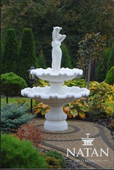 Zierbrunnen Weiß Springbrunnen Brunnen Garten Antik Stil Dekoration Fontaine