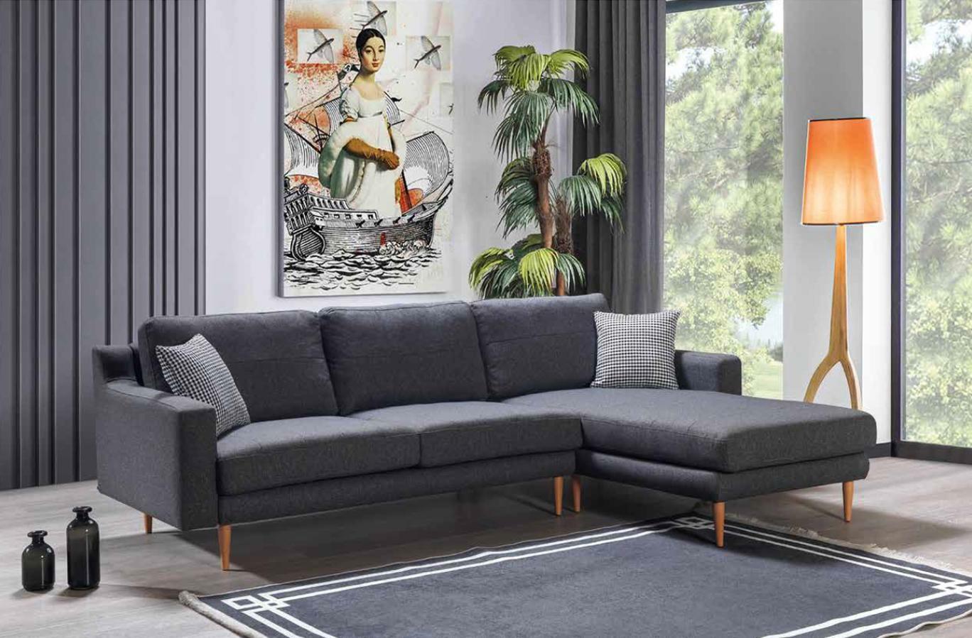 Modernes Stoffsofa Designer Eckcouch Wohnzimmer Textil L-Form Edle Couch