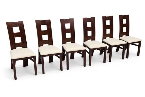 Modern Essgarnitur 6x Stuhl Braun Set Garnitur Esszimmerstuhle 6tlg. Sofort