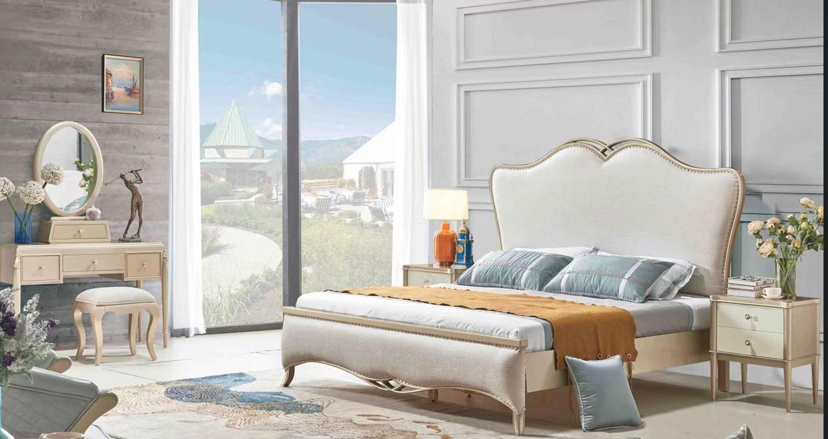Bett Polster Design Luxus Doppel Betten Weiß 180x200cm Schlafzimmer