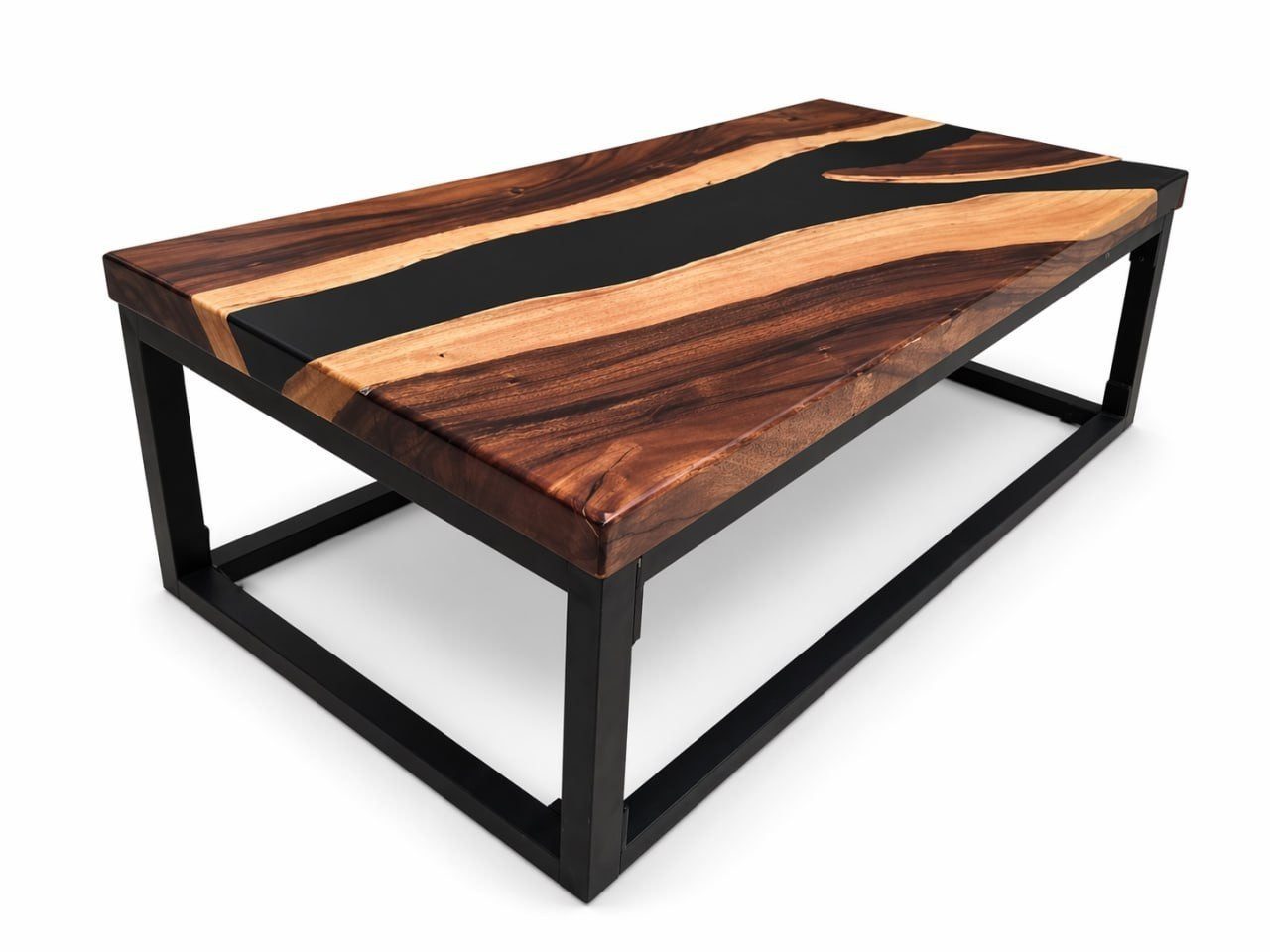 Luxus Exklusive Couchtisch Epoxid Harz Tisch Matt Schwarz Tische Holz Sofort