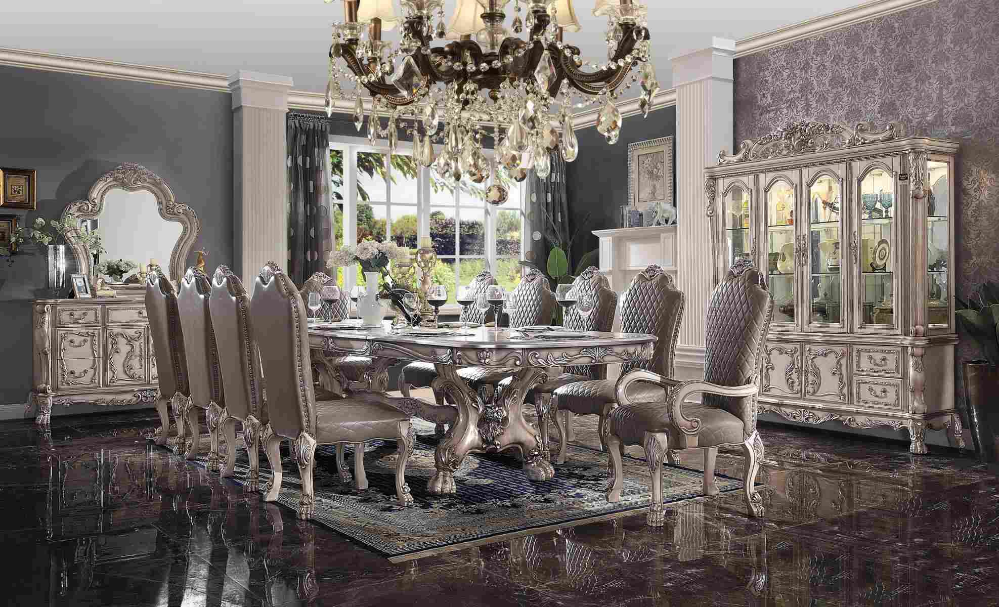 Esszimmer Komplette Garnitur Tisch Anrichte 10x Stühle Set Vitrine Barock 14tlg.