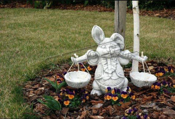 Garten Dekoration Hase Terrasse Stein Figuren Figur Dekorative Natur Statue
