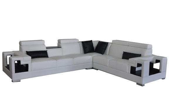 Ledersofa Couch Deko Wohnlandschaft Eck Garnitur Design Modern Sofa L-Form