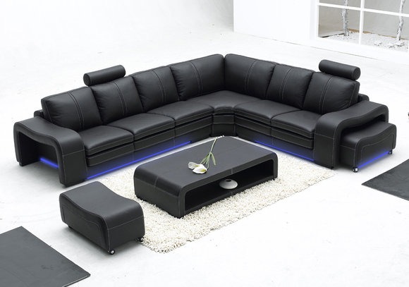 Ledersofa Sofa Couch Wohnlandschaft Ecksofa Eck Garnitur Modern Design