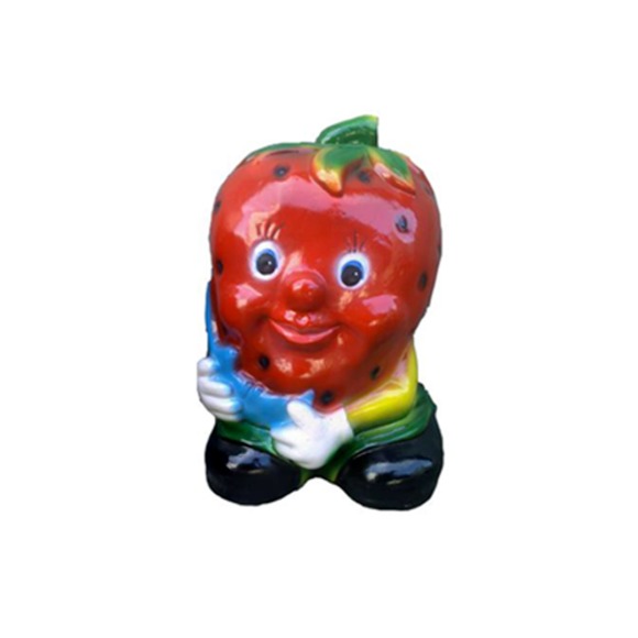 abstrakte Skulptur Erdbeere Dekoration Figur Kunststoff Deko Statue 30cm