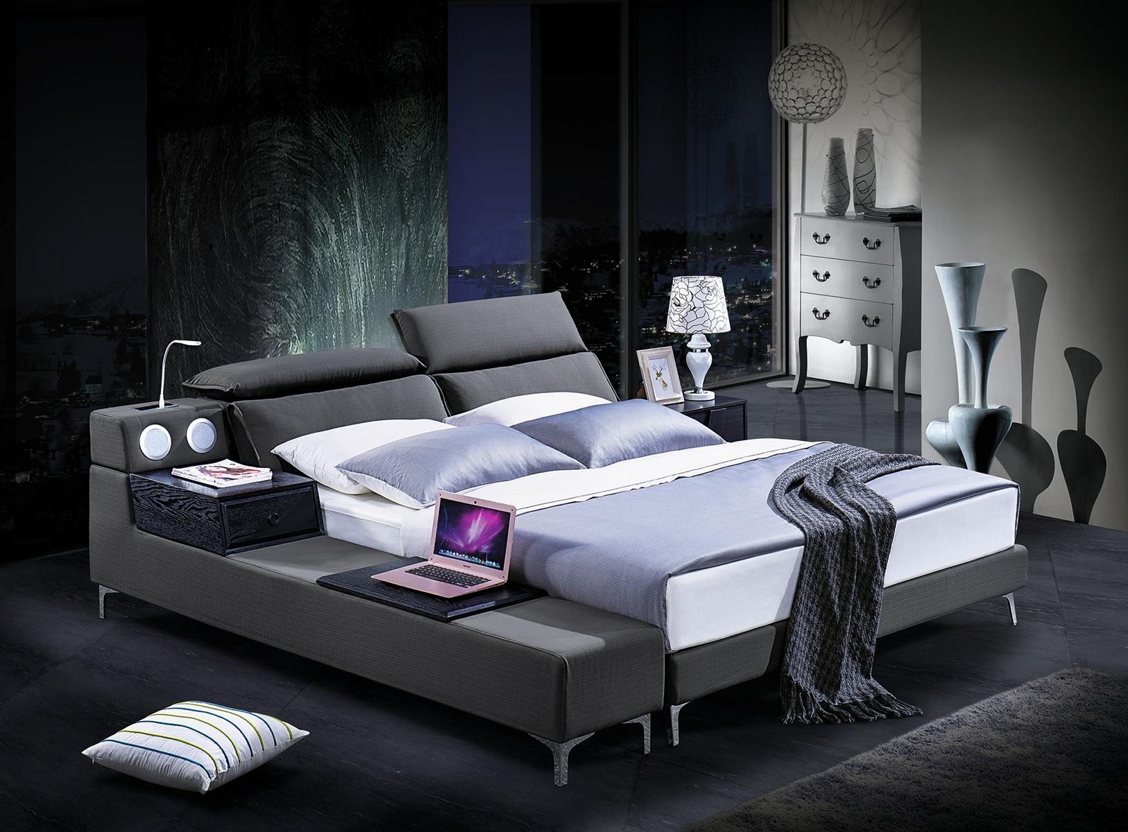 Design Doppelbett Lederbett Betten Bett Polster Leder Schlafzimmer Ehe 180x200.