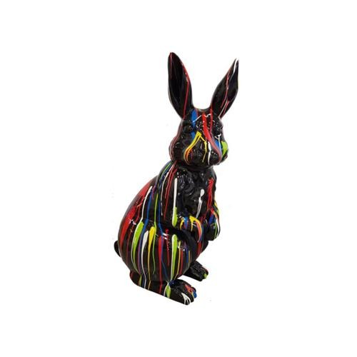Abstrakter Osterhase Handbemalte Figuren Skulptur Bunt Abstrakt