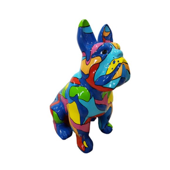 Abstrakte Figur Statue Design Skulptur Deko Bunter Hund Statuen