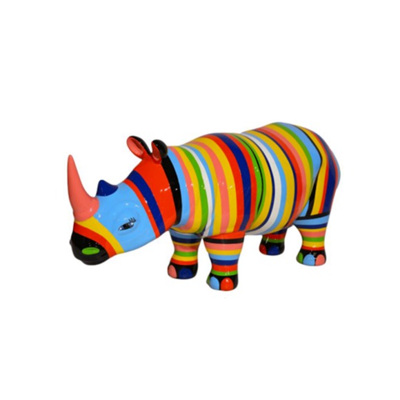 Abstrakte Figur Statue Nashorn Design Skulptur Deko Garten 175cm