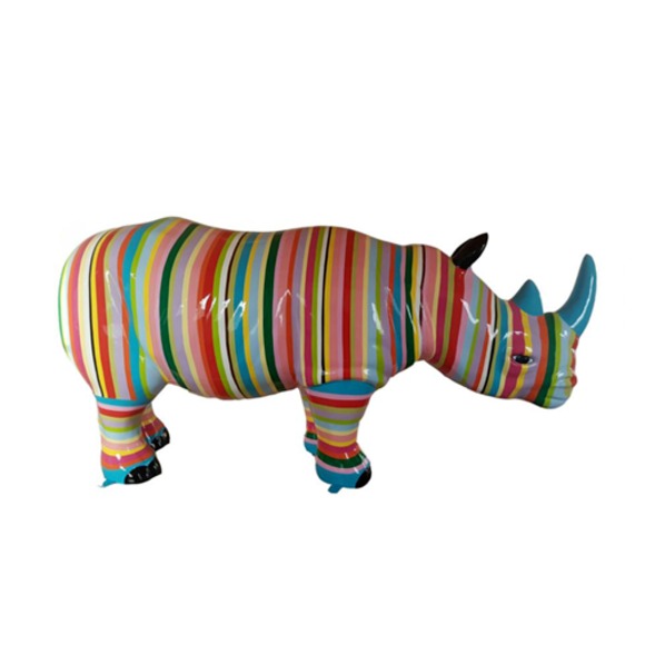 Abstrakte Figur Statue Nashorn Skulptur Deko Garten Design 175cm