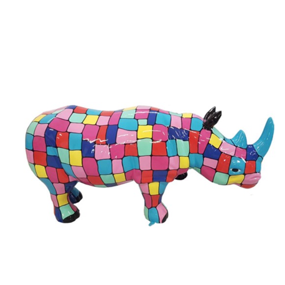 Abstrakte Figur Statue Nashorn Design Skulptur Dekorative Garten 175cm