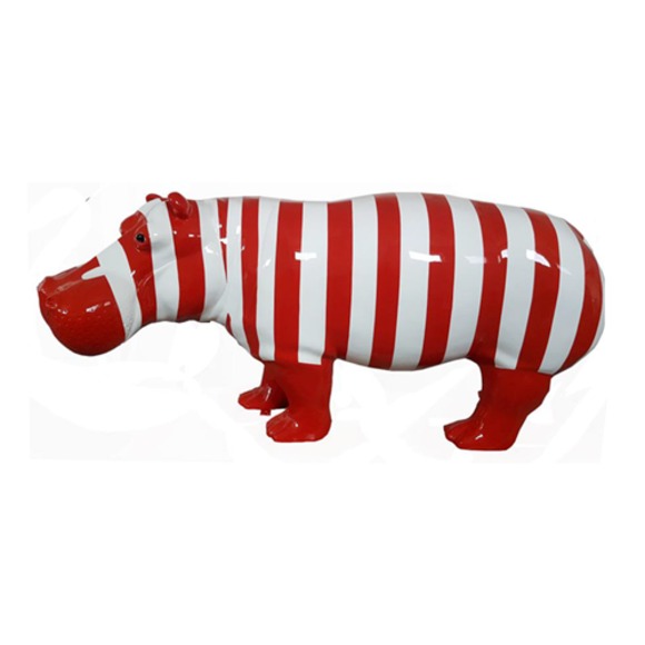 Abstrakte Figur Statue Nilpferd Design Skulptur Deko Garten 180cm