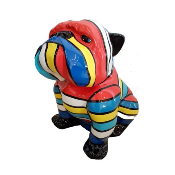 Abstrakte Figur Kunst Hund Skulptur Deko Design Statuen bunt neu Statue