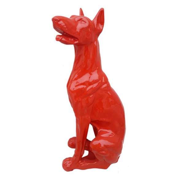 Abstrakt Hund Figur Statue Skulptur Dekorative Garten Design Rot Statuen