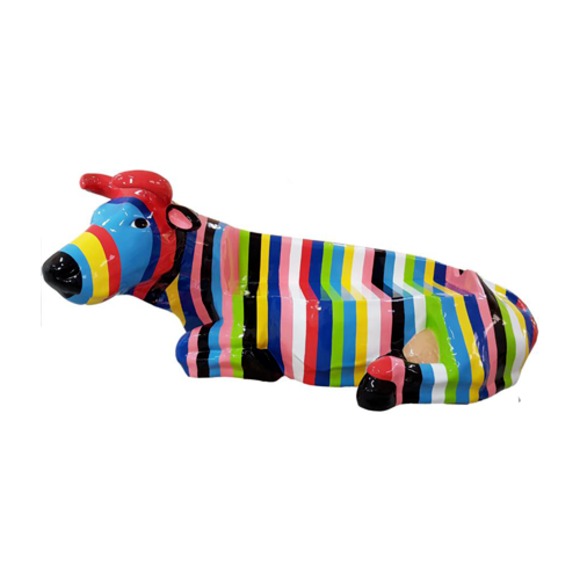 Bunt Bemalte Figur Statue Rind Skulptur Dekorative Garten Design Statuen