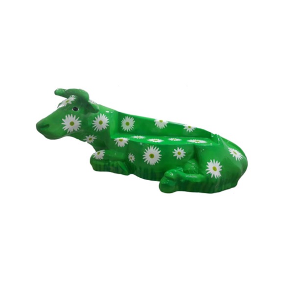 Bunt Figur Bemalte Statue Rind Skulptur Deko Garten Design Statuen